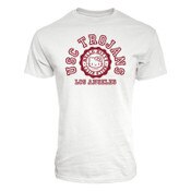 USC Trojans Unisex White Hello Kitty School Rule Tamarac Ringspun T-Shirt